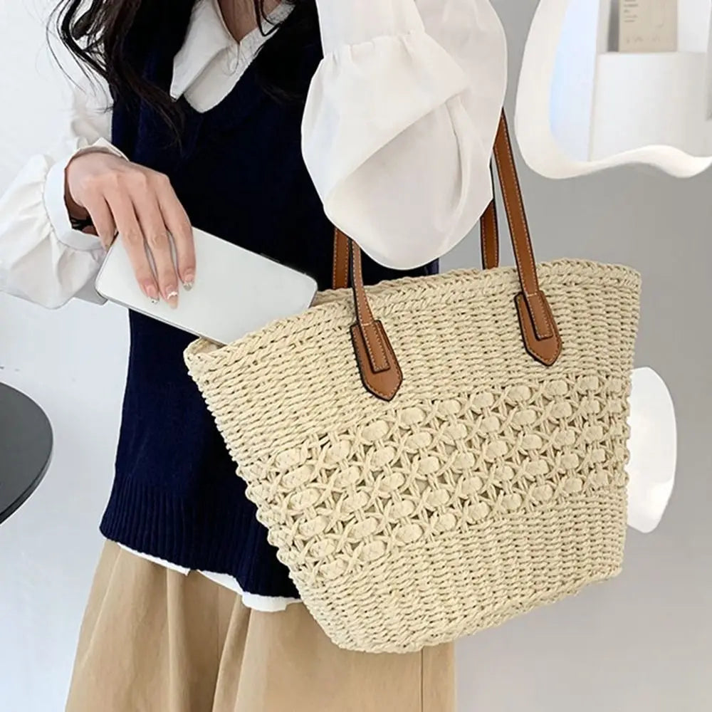 Exquisite Women's Woven Straw Tote Bag