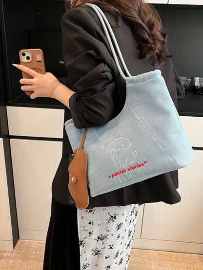 Blue Dream Denim Tote Bag - Elegant Women's Shoulder Handbag