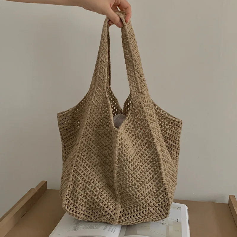 Exquisite Handwoven Retro Knit Tote Bag
