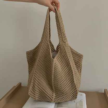 Exquisite Handwoven Retro Knit Tote Bag