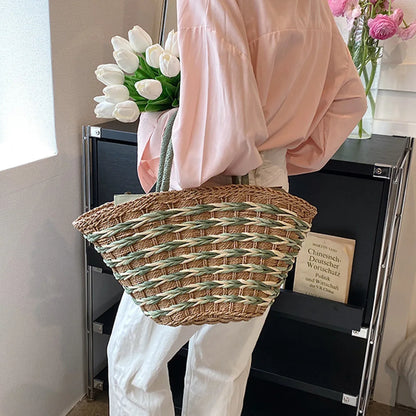 Elegant Handwoven Straw Tote Bag for Women