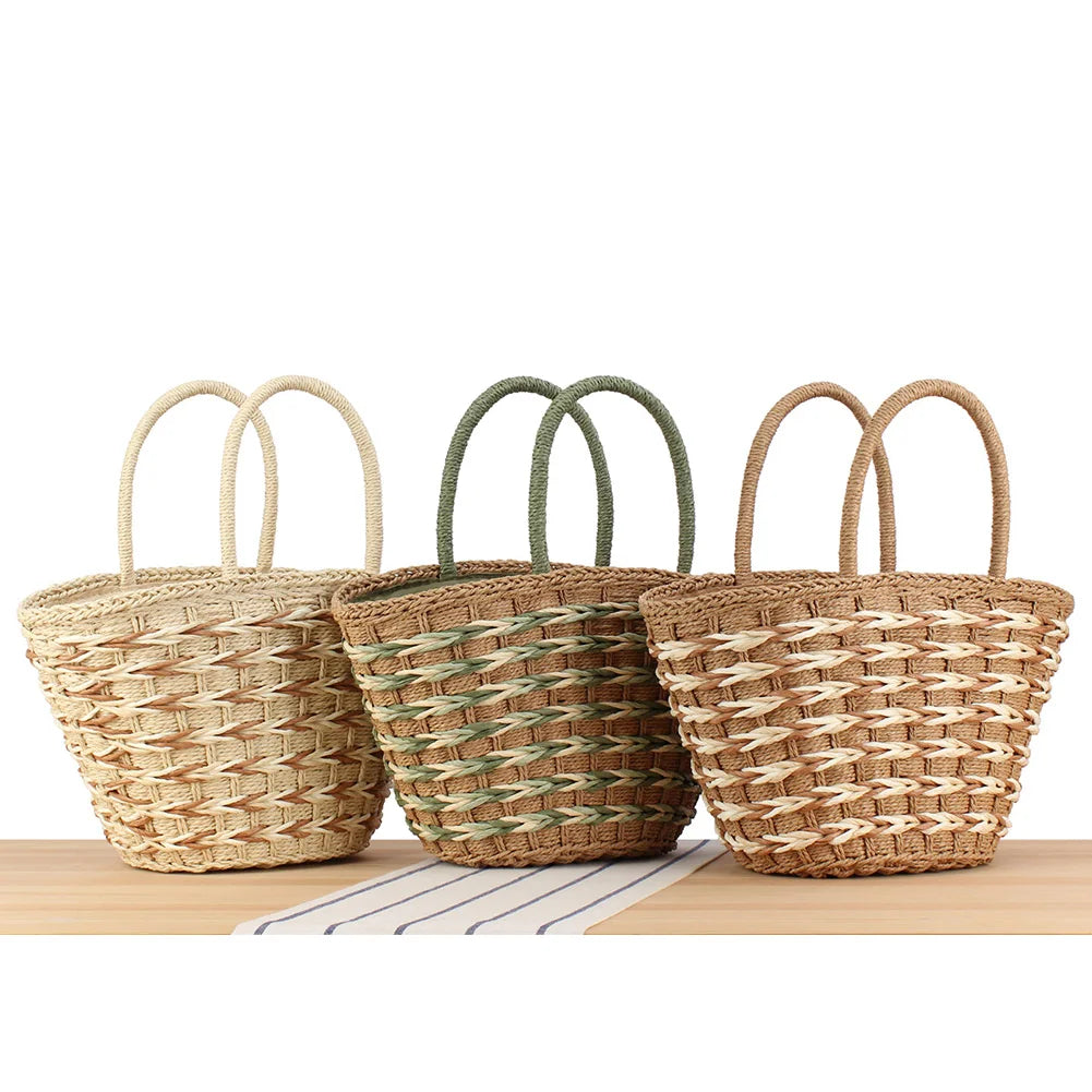 Elegant Handwoven Straw Tote Bag for Women