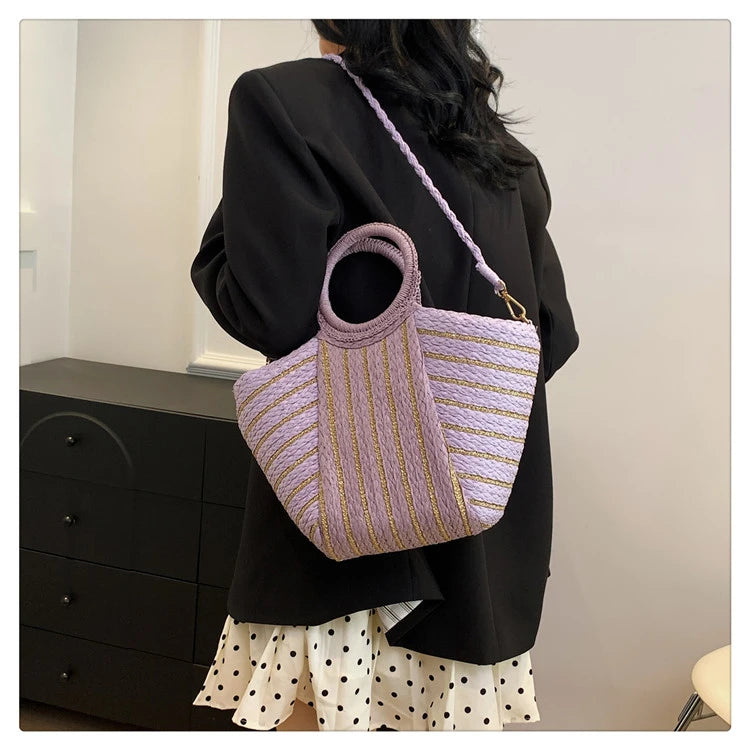 Elegant Straw Tote Bag - Versatile Designer Style