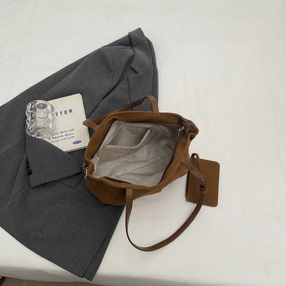 Exquisite Suede Tote Bag with Inner Pocket