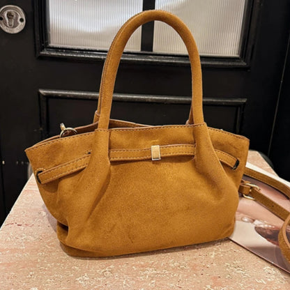 MOODS Burgundy Luxury Suede Handbag for Women