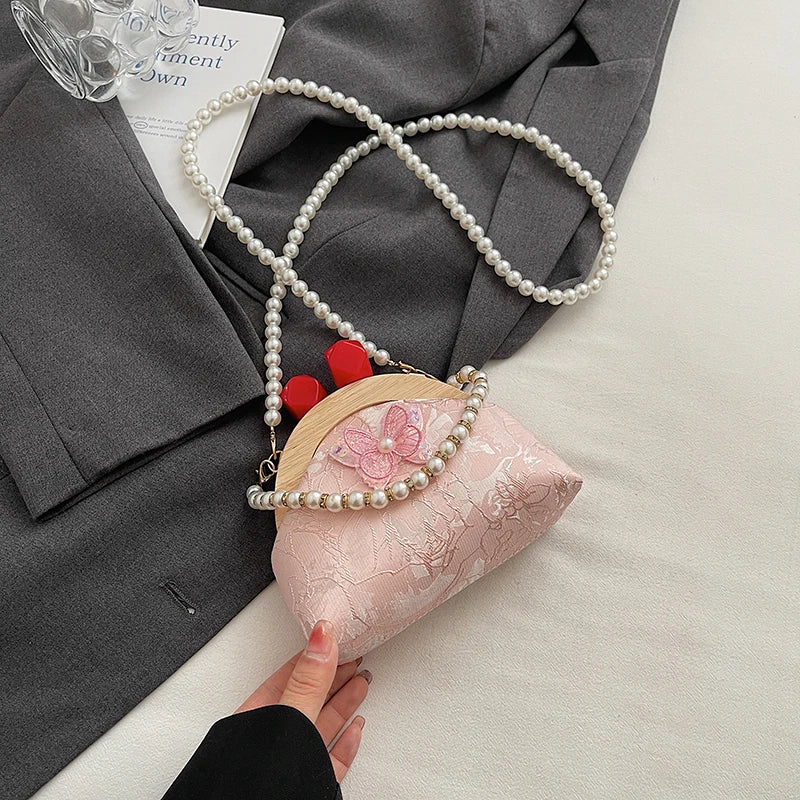 Exquisite Beaded PU Leather Crossbody Bag for Women