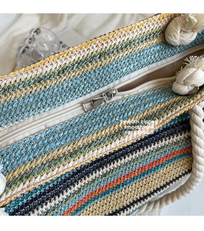 Elegant Ethnic Style Woven Tote Bag