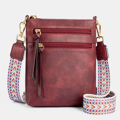 Elegant Double Zipper Women's Crossbody Bag
