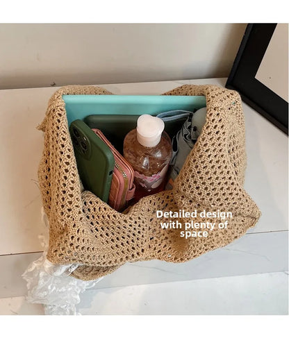 Elegant Handwoven Women's Tote Bag - Summer Beach Style