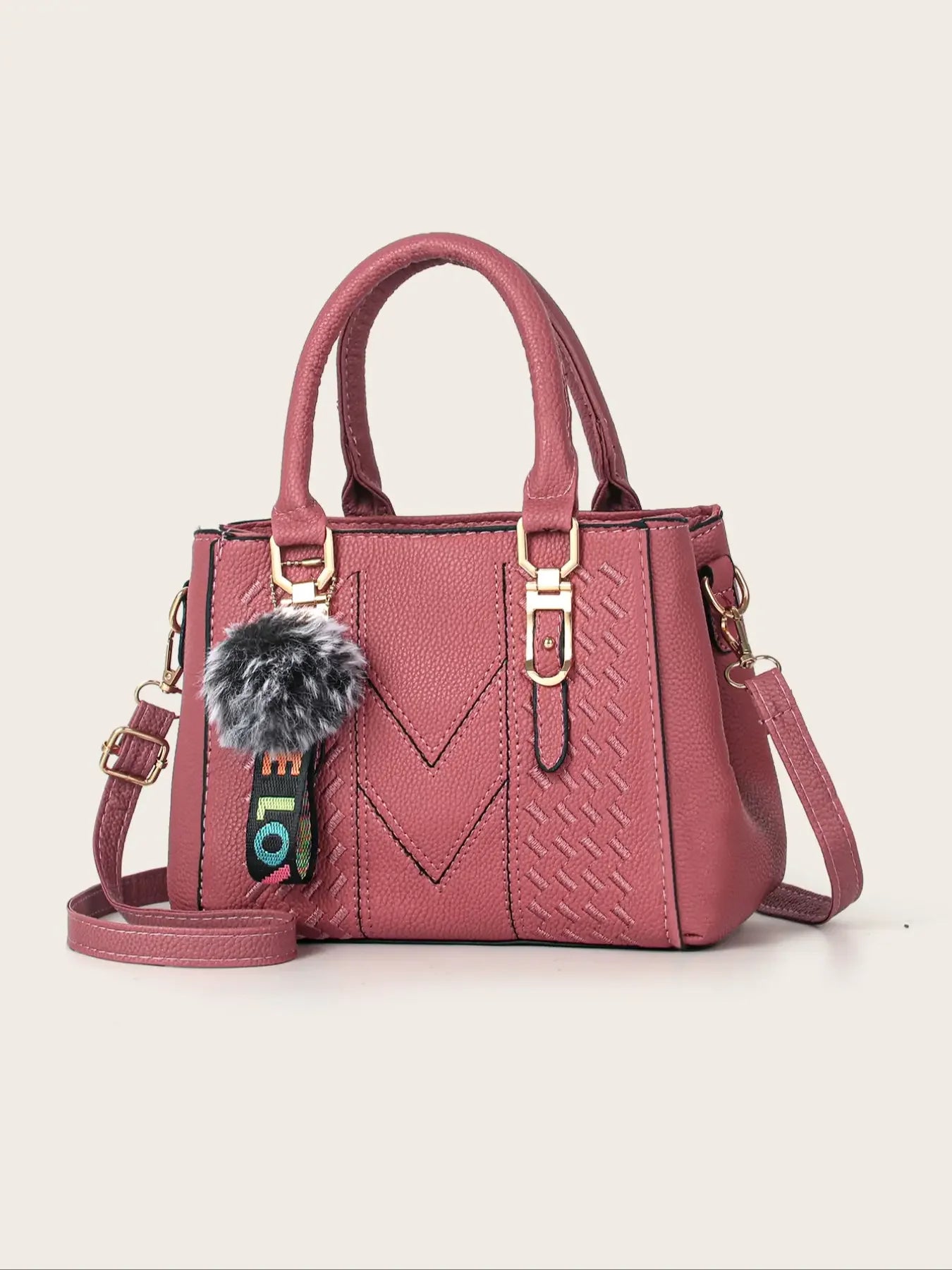 Exquisite PU Leather Women's Handbag - Retro Elegance