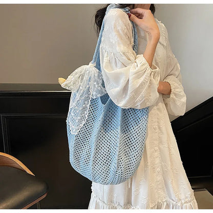 Elegant Handwoven Women's Tote Bag - Summer Beach Style