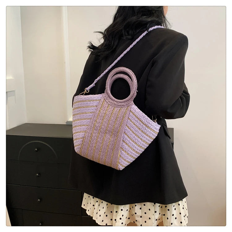 Elegant Straw Tote Bag - Versatile Designer Style