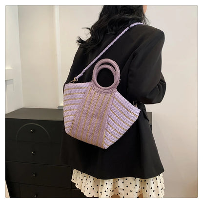 Elegant Straw Tote Bag - Versatile Designer Style