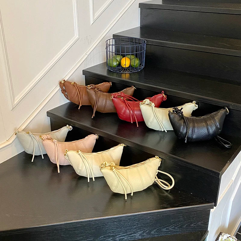 Elegant Splicing Leather Shoulder Bag - Women's Fashion