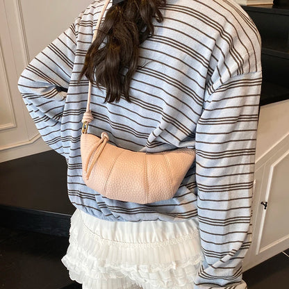 Elegant Splicing Leather Shoulder Bag - Women's Fashion