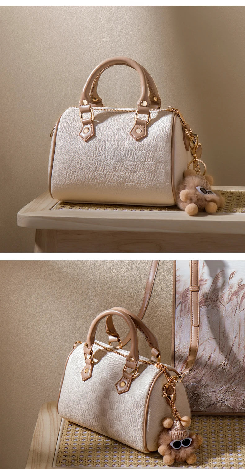 URDUDU Elegant Boston Leather Handbag