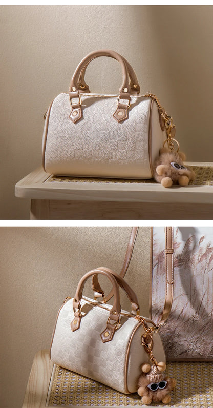 URDUDU Elegant Boston Leather Handbag