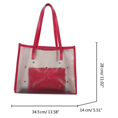 Elegant Transparent PVC Shoulder Bag Set for Women