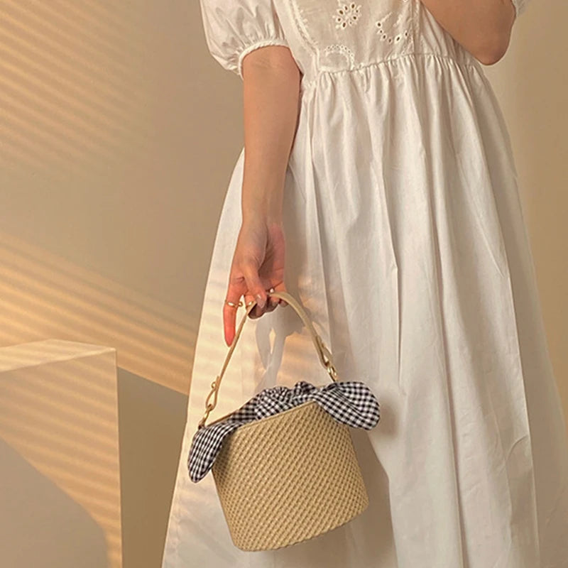 Elegant Woven Bohemian Straw Handbag