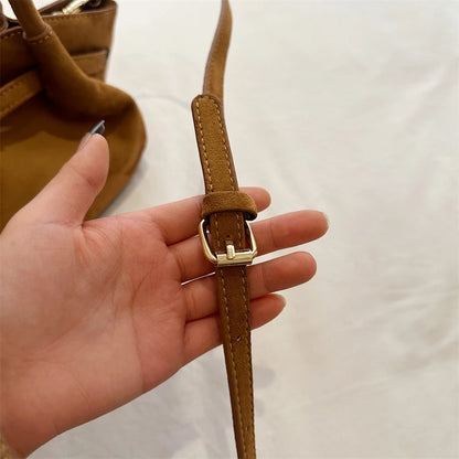 MOODS Burgundy Luxury Suede Handbag for Women