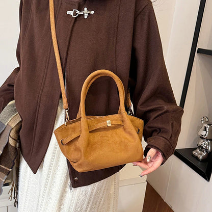 MOODS Burgundy Luxury Suede Handbag for Women