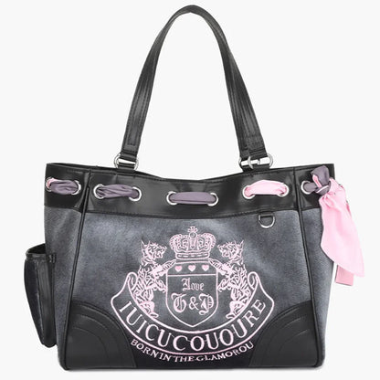 Exquisite Velvet Embroidery Tote Bag - Vintage Chic