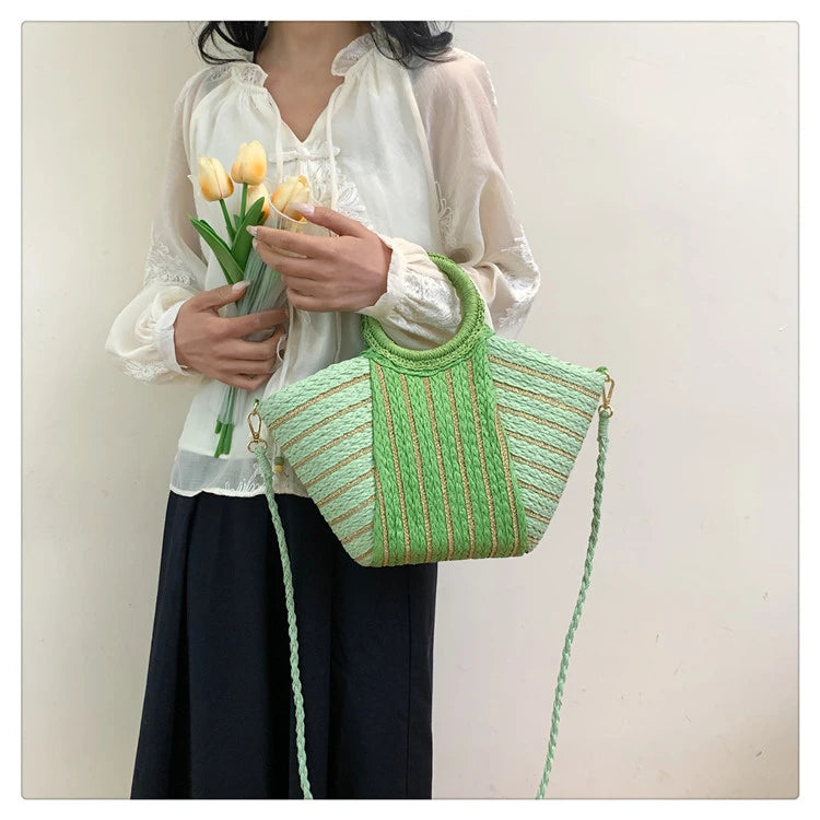 Elegant Straw Tote Bag - Versatile Designer Style