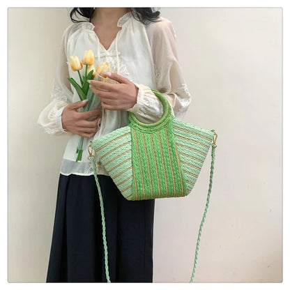 Elegant Straw Tote Bag - Versatile Designer Style