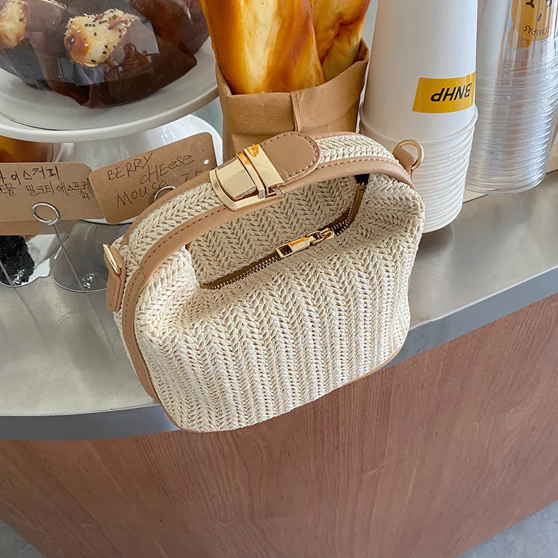 Exquisite Summer Straw Handbag - Chic Woven Crossbody
