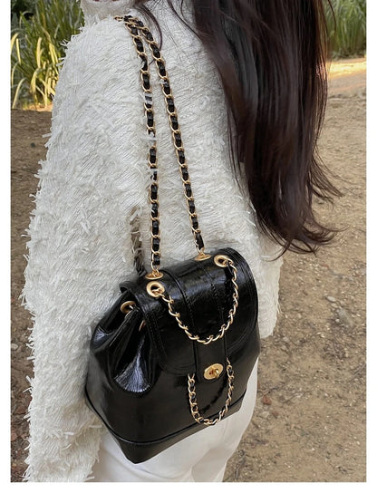 Elegant Korean Style Women's Chain Shoulder Bag
