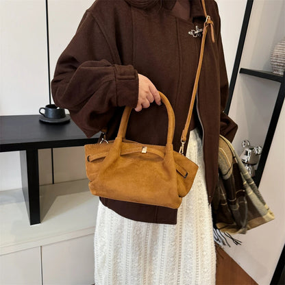 MOODS Burgundy Luxury Suede Handbag for Women