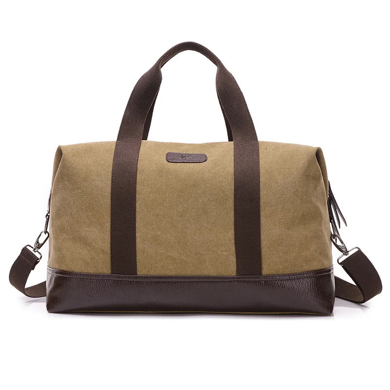 Elegant Vintage Canvas Travel Duffle Bag