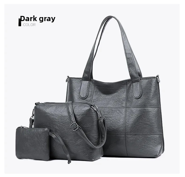 3-Piece Fashionable Women's Shoulder Bag Set