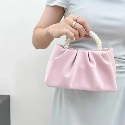 Exquisite Pearl-Embellished Cloud Handbag