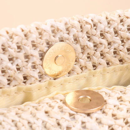 Exquisite Handmade Straw Beach Tote Bag