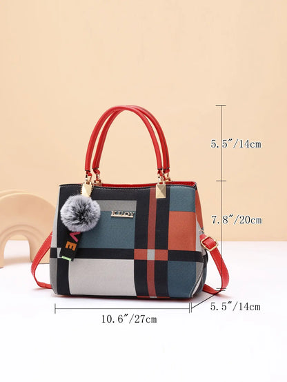 Exquisite Women's Luxury Handbag with Elegant Grid Design