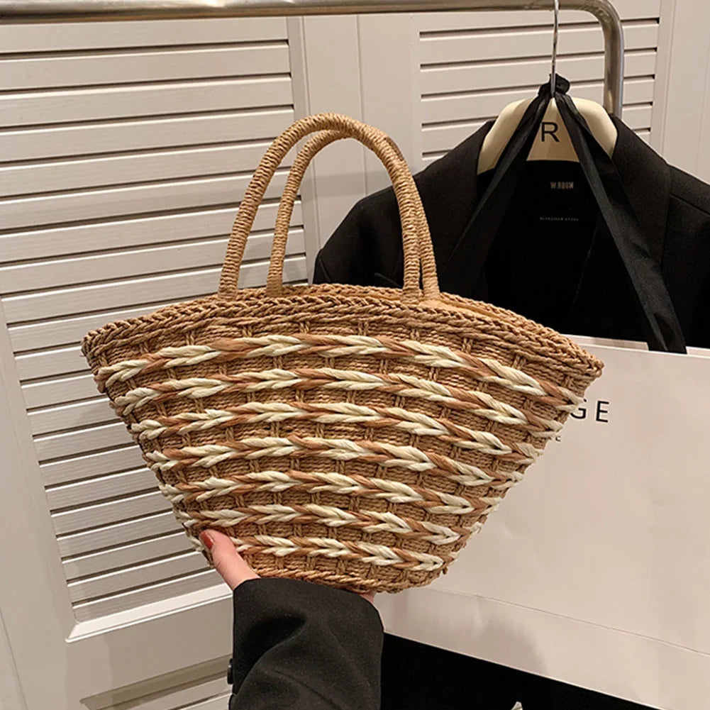 Elegant Handwoven Straw Tote Bag for Women