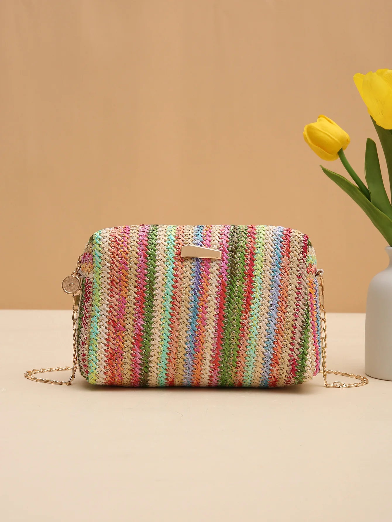Exquisite Rattan Knitting Women's Straw Crossbody Bag