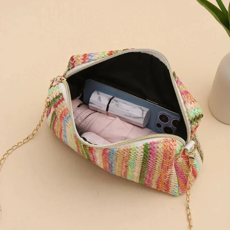 Exquisite Rattan Knitting Women's Straw Crossbody Bag