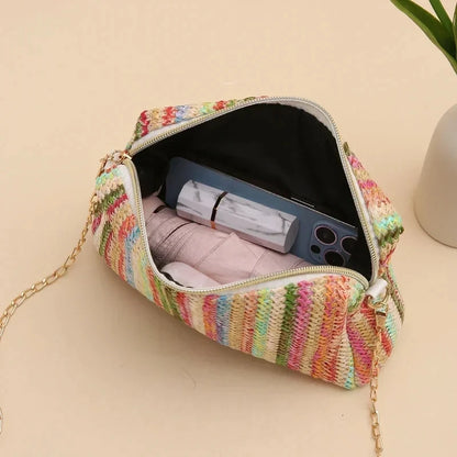 Exquisite Rattan Knitting Women's Straw Crossbody Bag