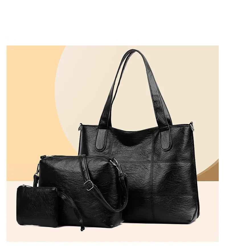3-Piece Fashionable Women's Shoulder Bag Set