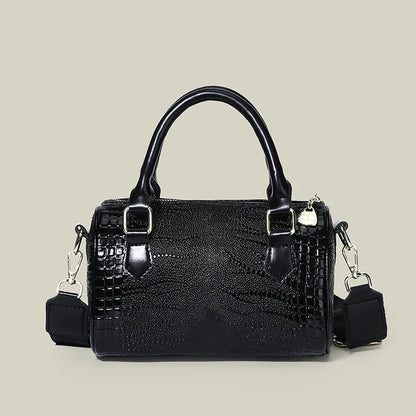 Exquisite Black Leather Designer Handbag