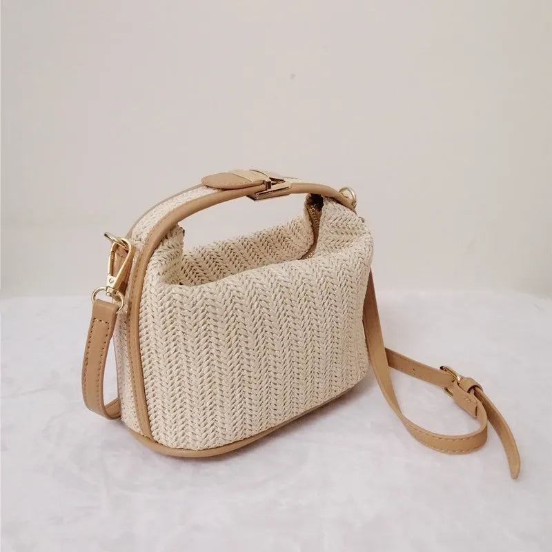 Elegant Bohemian Straw Crossbody Bag for Women