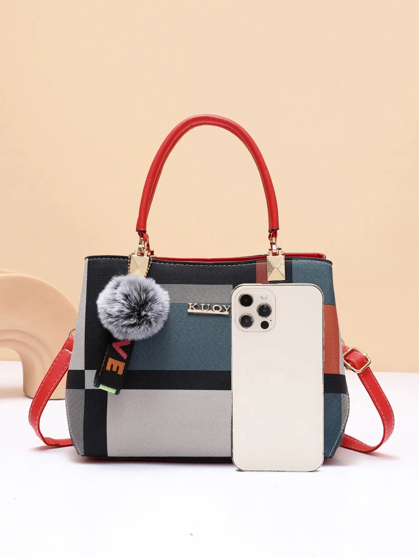 Exquisite Women's Luxury Handbag with Elegant Grid Design