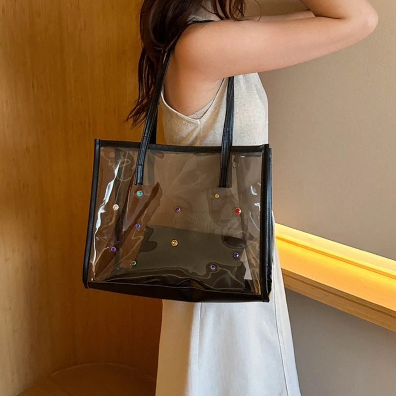Elegant Transparent PVC Shoulder Bag Set for Women