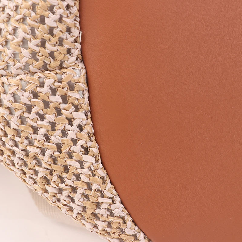 Exquisite Handmade Straw Beach Tote Bag