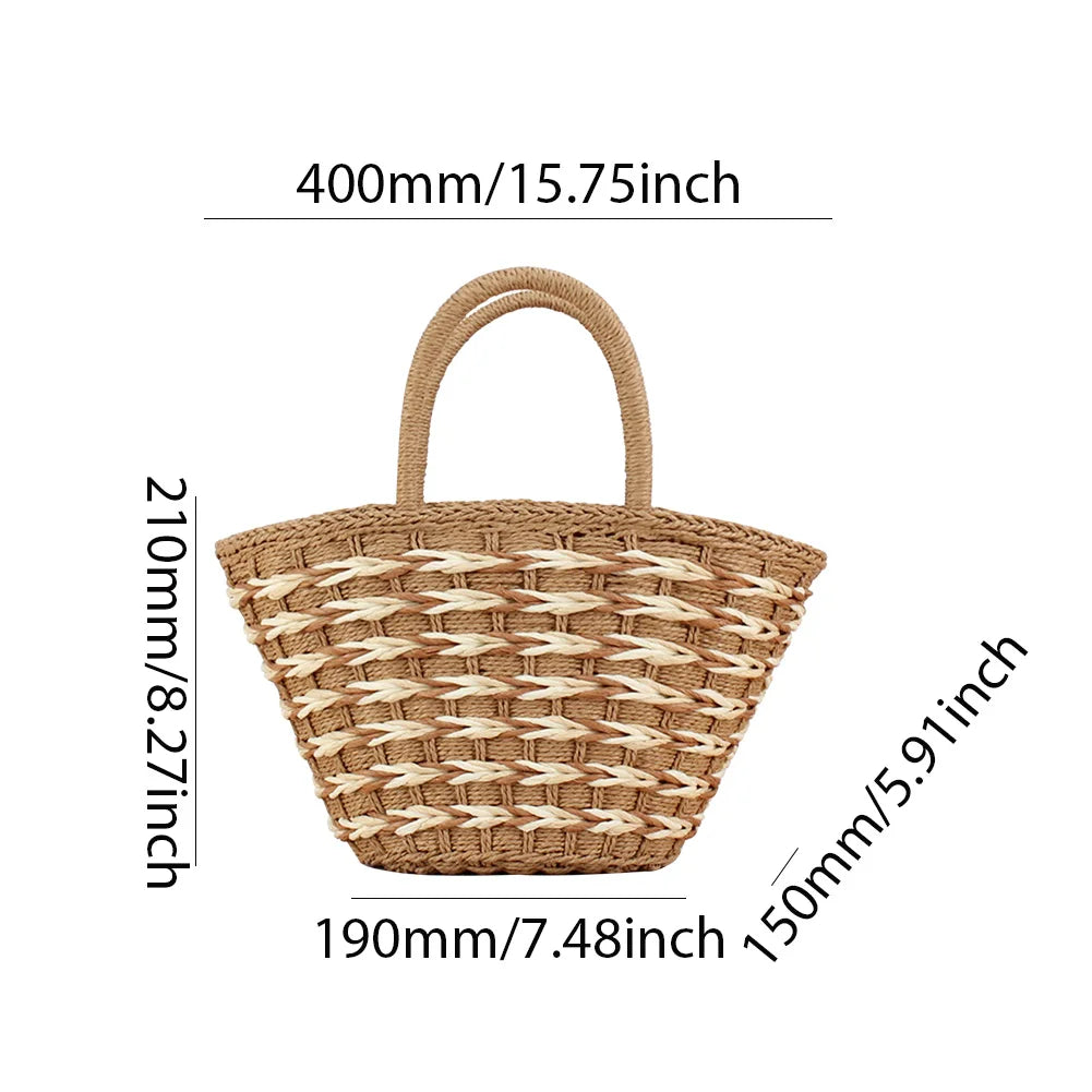 Elegant Handwoven Straw Tote Bag for Women