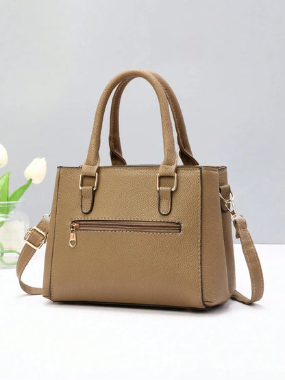 Exquisite PU Leather Women's Handbag - Retro Elegance