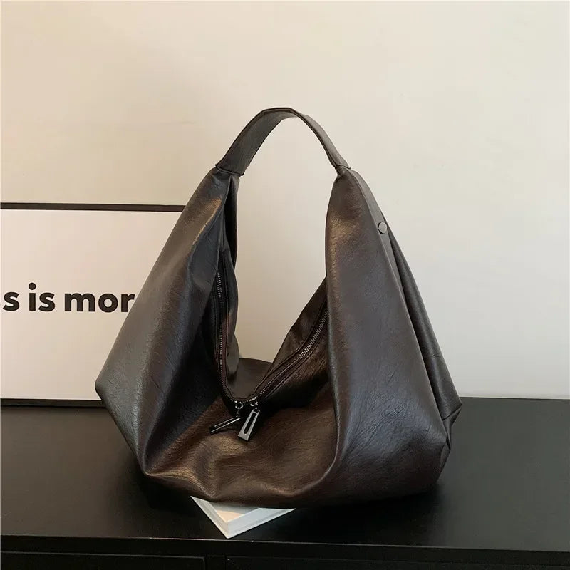 Exquisite Soft Leather Hobo Shoulder Bag for Women