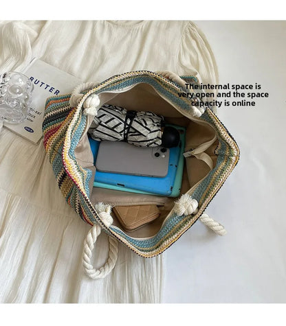 Elegant Ethnic Style Woven Tote Bag